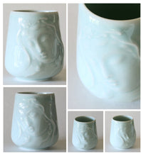 Load image into Gallery viewer, Kwan Yin Mug with a pretty face in Celadon Glaze