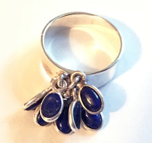 Load image into Gallery viewer, Lapis Lazuli Ring Flower Sterling Silver Ring Size 7 Setting