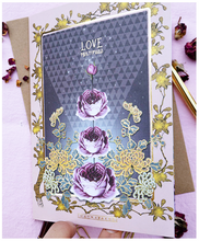 Load image into Gallery viewer, Love Multiplies 5x7 Glittered Greeting Card from Papaya Art