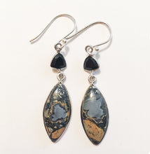 Load image into Gallery viewer, Maligano Jasper Earrings with Black Onyx Accents