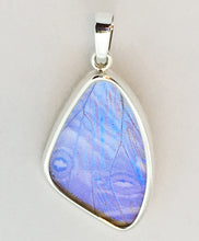 Load image into Gallery viewer, Butterfly Wing Pearl Blue Morpho Pendant medium size
