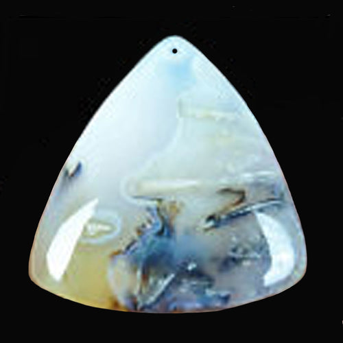 Milky Banded Agate Bead in Shield-Shape