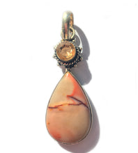 Load image into Gallery viewer, Mookaite Jasper Pendant with Citrine in Sterling Silver