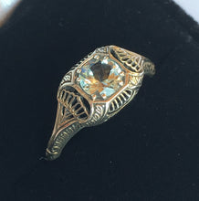 Load image into Gallery viewer, Aquamarine Ring Art Deco ring size 8.25