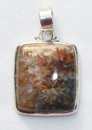 China Plumite Jasper Pendant in Sterling Silver Frame for Athletes