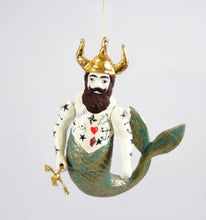 Load image into Gallery viewer, Poseidon Tattoo Merman Ornament with beard and horned helmet