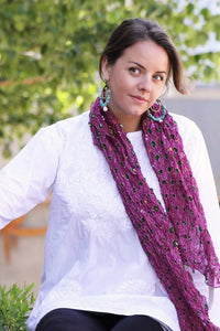 Silk Bandhani Scarf Indian Tie-Dye