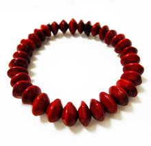 Load image into Gallery viewer, Red Sandalwood Large Rondelle Seed Mala-Style Bracelet