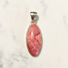 Load image into Gallery viewer, Argentine Rhodochrosite Pendant in Sterling Silver