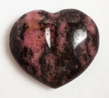 Load image into Gallery viewer, Rhodonite Puffy Heart - translucent 32mm
