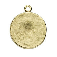 Load image into Gallery viewer, Rustic Gold Plated Pewter Round Lotus Pendant Necklace or Charm