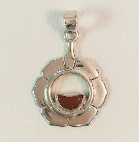 Second Chakra Pendant in Sterling Silver with Carnelian Gemstone