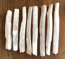 Load image into Gallery viewer, Selenite Crystal Wand Stick from Morocco instantly clears your aura and space!