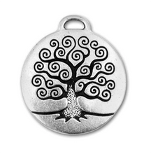 Load image into Gallery viewer, Tree of Life Charm Silver with Antique Finish