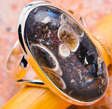 Load image into Gallery viewer, Turritella Agate aka Elimia Agate Ring Size 6.5 Pear Shape