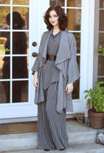 Load image into Gallery viewer, Tienda Ho Black and Gray Cotton Rayon Moroccan Harem Pants - One Size