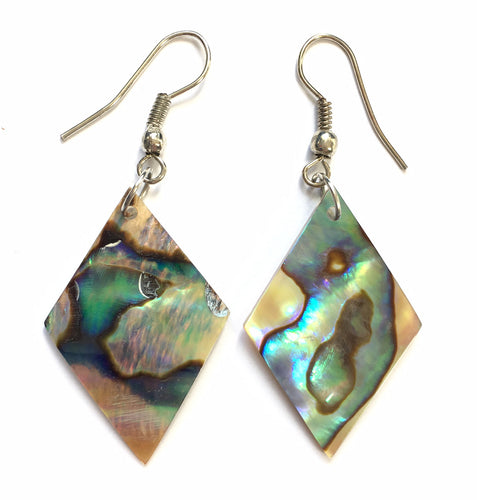 Abalone Earrings for heart and spinal strength - rhombus earrings