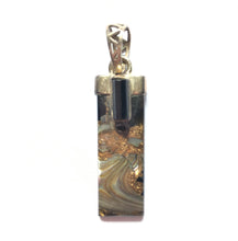 Load image into Gallery viewer, Abalone Shell Pendant aka Mother-of-Pearl with Black Tourmaline accent