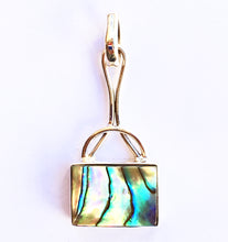 Load image into Gallery viewer, Paua Abalone Shell Highly Polished Pendulum Silver Pendant - Mother-of-Pearl piece of art!