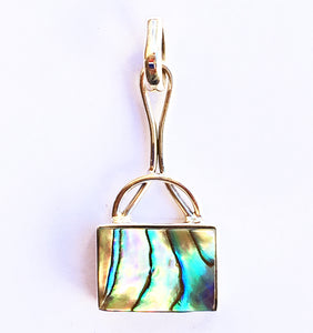 Paua Abalone Shell Highly Polished Pendulum Silver Pendant - Mother-of-Pearl piece of art!