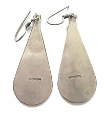 Load image into Gallery viewer, Vintage Mother of Pearl and Abalone Inlay Earrings Sun on Horizon