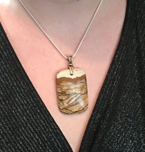 Load image into Gallery viewer, Scenic African Queen Picture Jasper Pendant with Brass Art Deco Bail