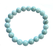 Load image into Gallery viewer, Aquamarine Bracelet  of 8mm Round Beads