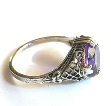 Load image into Gallery viewer, Amethyst Ring 4 Carat 1930's Retro Design Size 8