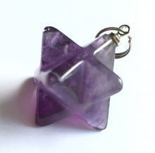 Load image into Gallery viewer, Amethyst Merkaba Pendant - Sacred Geometry Star of David
