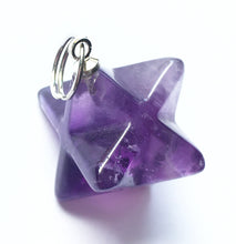 Load image into Gallery viewer, Amethyst Merkaba Pendant - Sacred Geometry Star of David