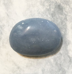 Angelite Palm Stone 1.9 inch long perfect for a pocket