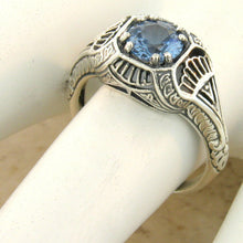 Load image into Gallery viewer, Aquamarine Ring Art Deco ring size 8.25