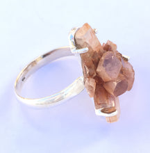 Load image into Gallery viewer, Aragonite Ring Natural Cluster Sterling Silver Size 9