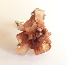 Load image into Gallery viewer, Aragonite Ring Natural Cluster Sterling Silver Size 9