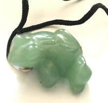 Load image into Gallery viewer, Green Aventurine Frog Amulet on Black Cord aka Frog Fetish Smaller Size