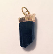 Load image into Gallery viewer, Black Tourmaline Point Pendant with 14k Gold Plate Bail
