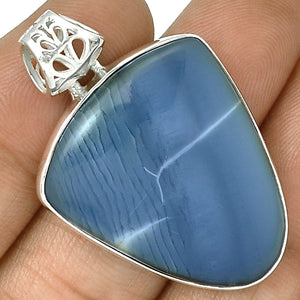 Blue Owyhee Opal Pendant in shield shape