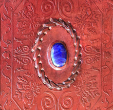 Load image into Gallery viewer, Blue Stone Embossed Leather Journal