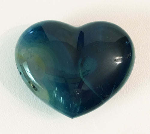 Blue Agate Puffy Heart No. 10