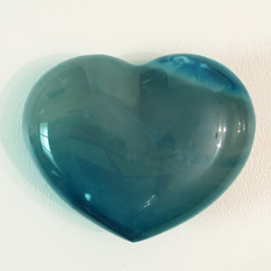 Blue Agate Puffy Heart No. 34