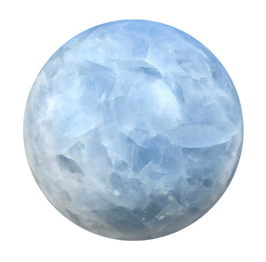 Blue Calcite sphere 110mm or 4.33 inches in diameter and just over 4 lbs for easier detox