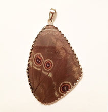 Load image into Gallery viewer, Butterfly Wing Blue Morpho Silver Pendant XXL
