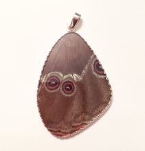 Load image into Gallery viewer, Butterfly Wing Blue Morpho Silver Pendant XXL