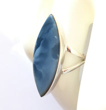 Load image into Gallery viewer, Blue Owyhee Opal Ring sterling silver in size 6.5