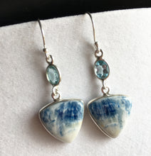 Load image into Gallery viewer, Blue Scheelite Earrings with Blue Topaz