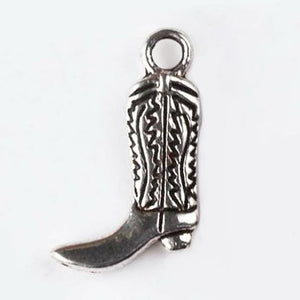 Cowboy Boot Silver Plated Pewter Charm