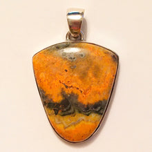 Load image into Gallery viewer, Bumblebee Jasper Pendant in Sterling Silver Frame
