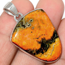 Load image into Gallery viewer, Bumblebee Jasper Pendant in Sterling Silver Frame