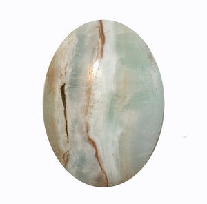 Caribbean Blue Calcite Palm Stone 3.6 oz