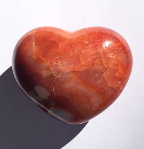 Carnelian puffy heart for courage, self-esteem and passion!  2.62 inches wide,